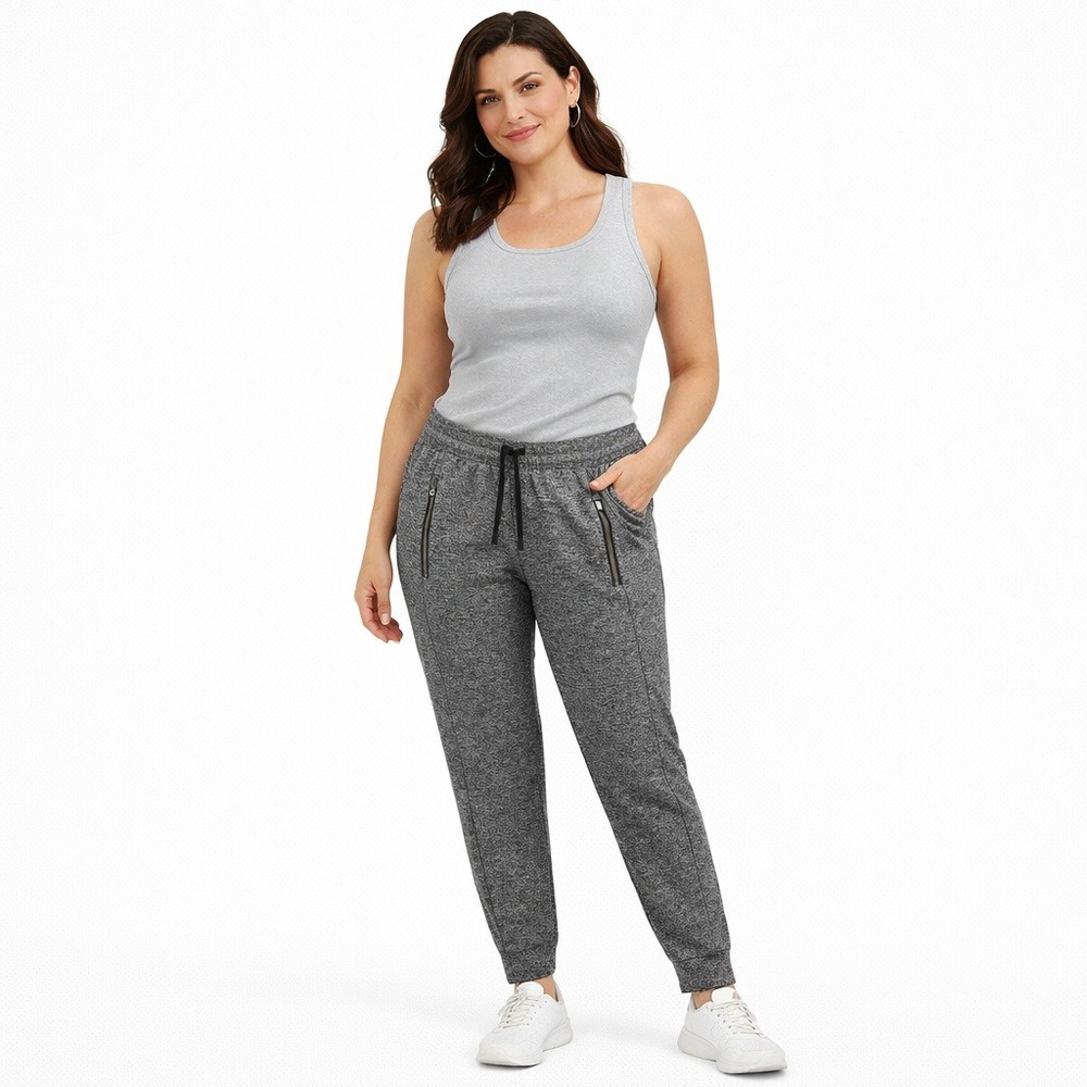 Athleta‎ Gray Space Dye Salutation Joggers S Small Tapered Performance Lounge